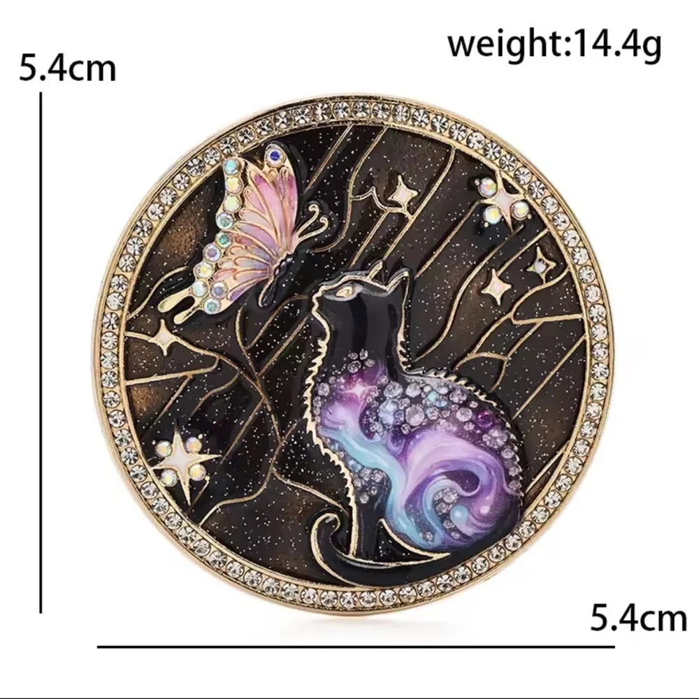 Butterfly Noire Purple Royal Cat Brooch